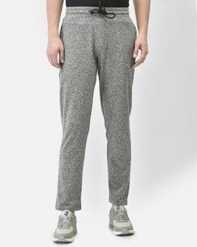 straight track pants with drawstring waist