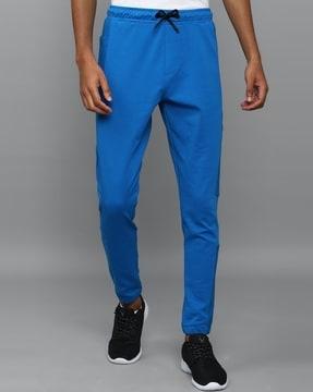 straight track pants with elasticated drawstring waist