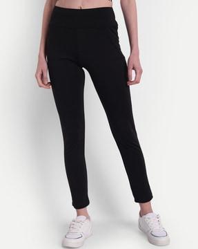 straight track pants with elasticated waist