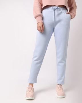 straight track pants with elasticated waist