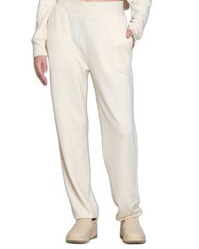 straight track pants with elasticated waist