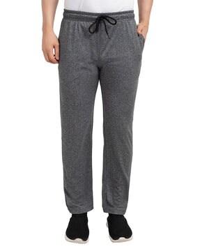 straight track pants with elasticated waist