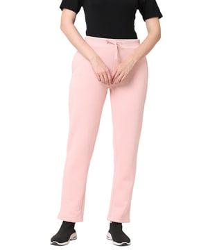 straight track pants with elasticated waist