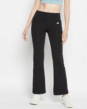 straight track pants with elasticated waist