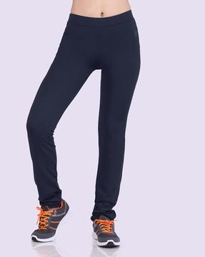 straight track pants with elasticated waist