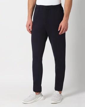 straight track pants with elasticated waistband