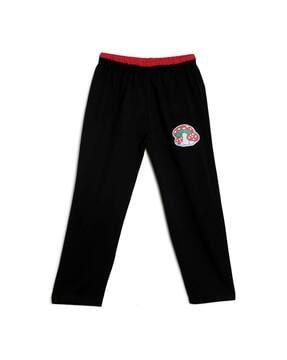 straight track pants with elasticated waistband