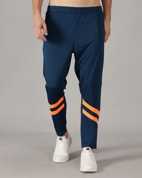 straight track pants with elasticated waistband