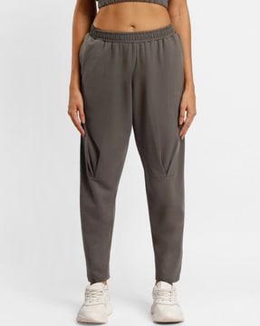 straight track pants with elasticated waistband