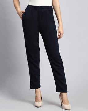 straight track pants with elasticated waistband