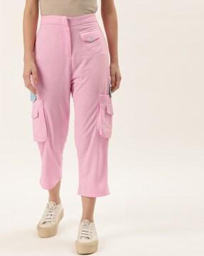 straight track pants with flap pockets