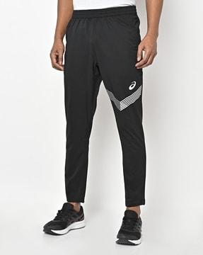 straight track pants with logo print
