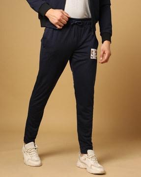 straight track pants with placement print