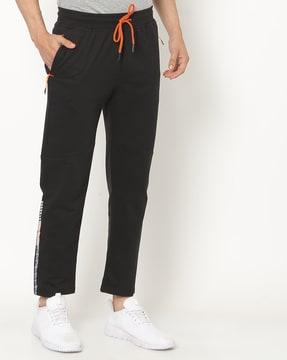 straight track pants with zipper pockets