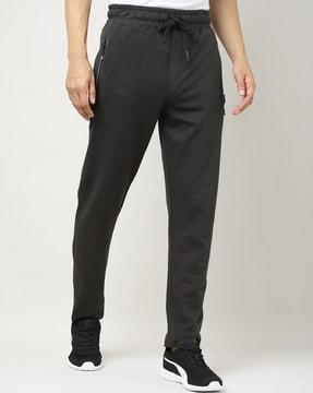 straight track pants with zipper pockets