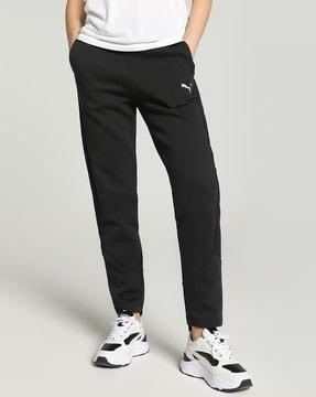 straight trackpants with logo print