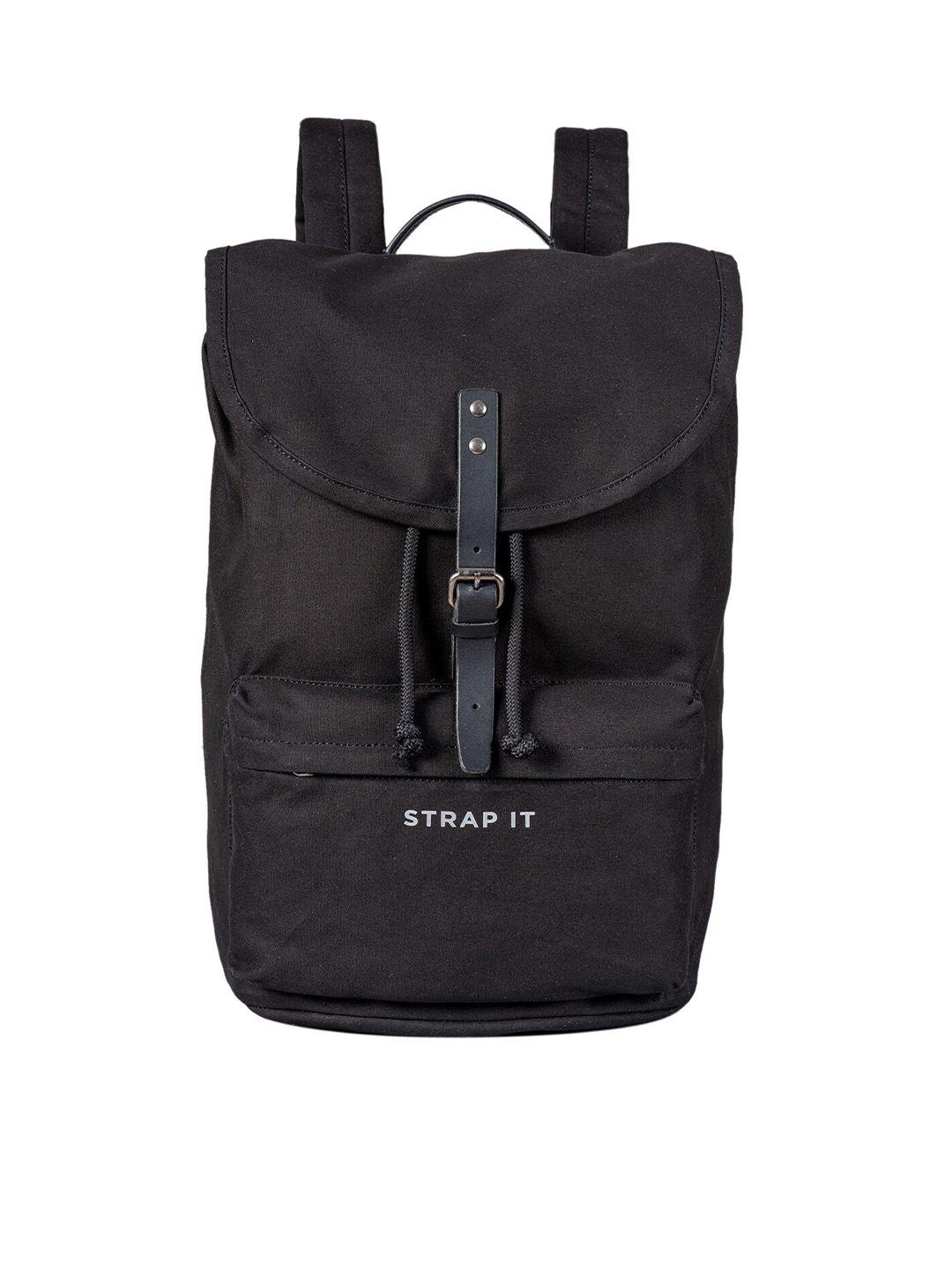 strap it black travel laptop backpack