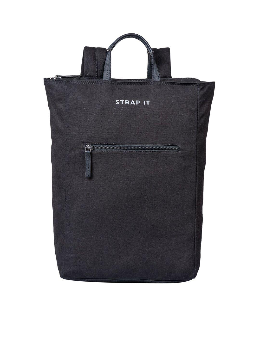 strap it unisex black laptop bag