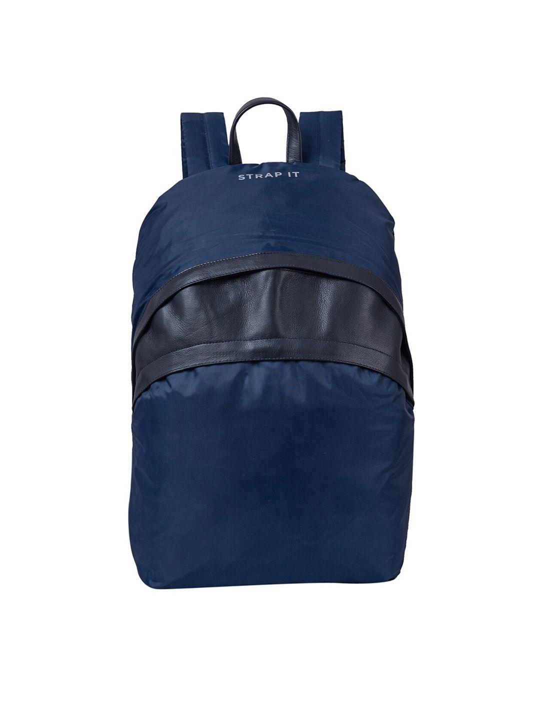 strap it unisex blue water resistant laptop bag