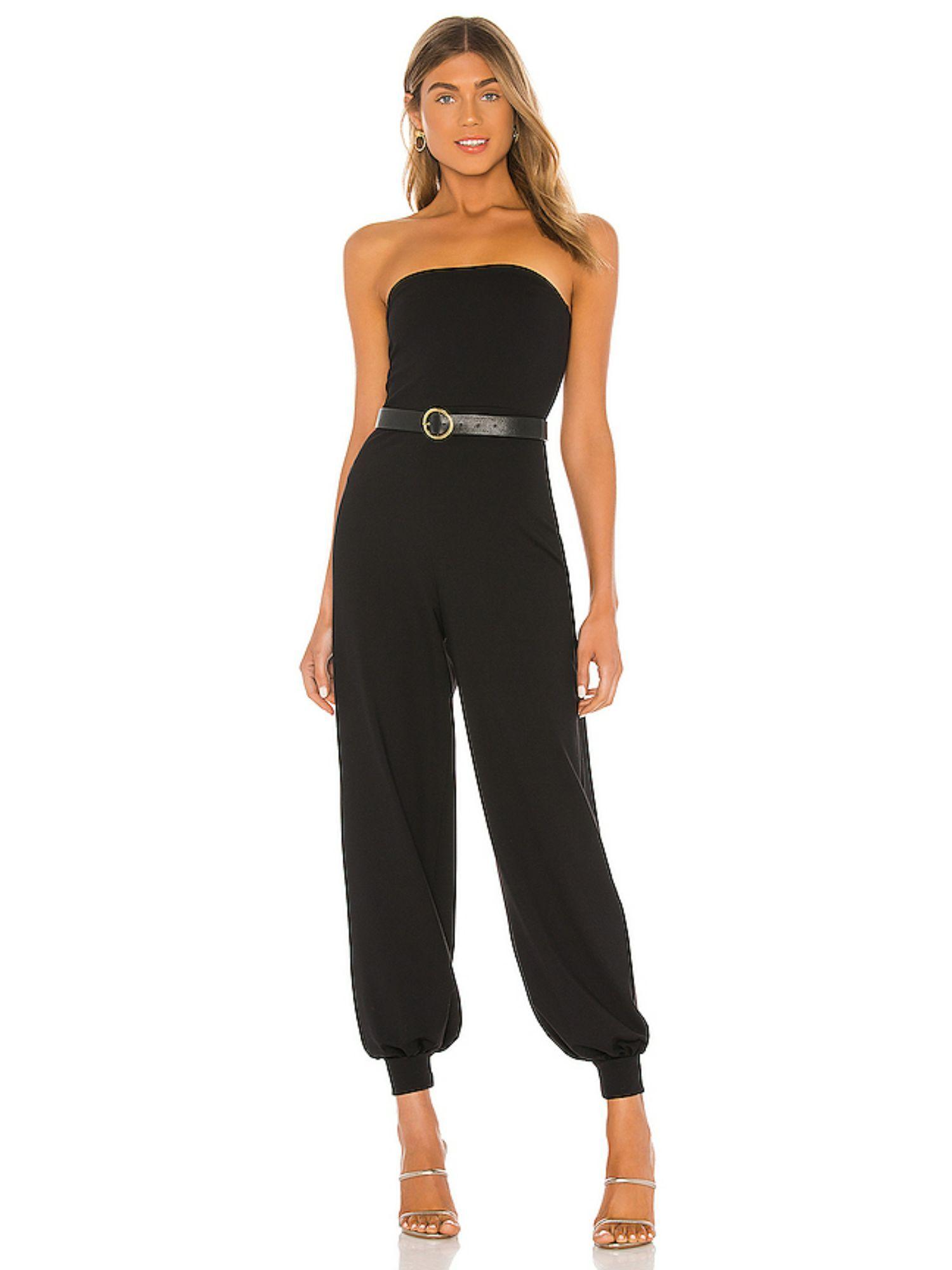 strapless cuffed ankle jumpsuit