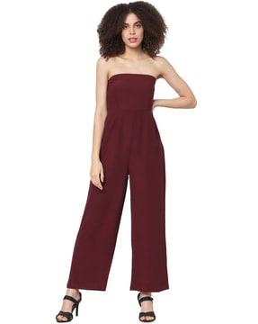 strapless jumpsuit with insert pockets