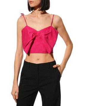 strappy crop top with bow