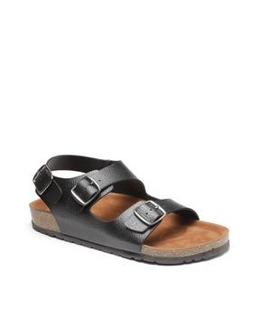 strappy sandals with buckle fastening