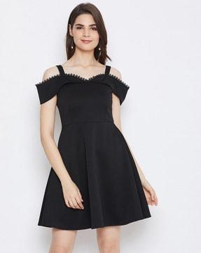 strappy a-line dress with overlay