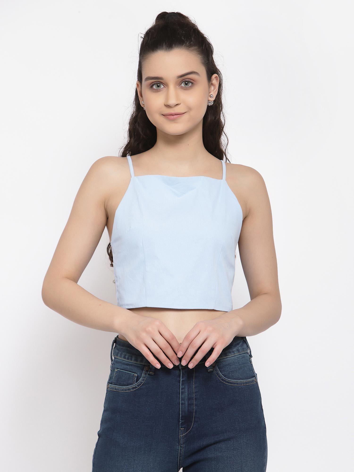 strappy back bow detail crop top