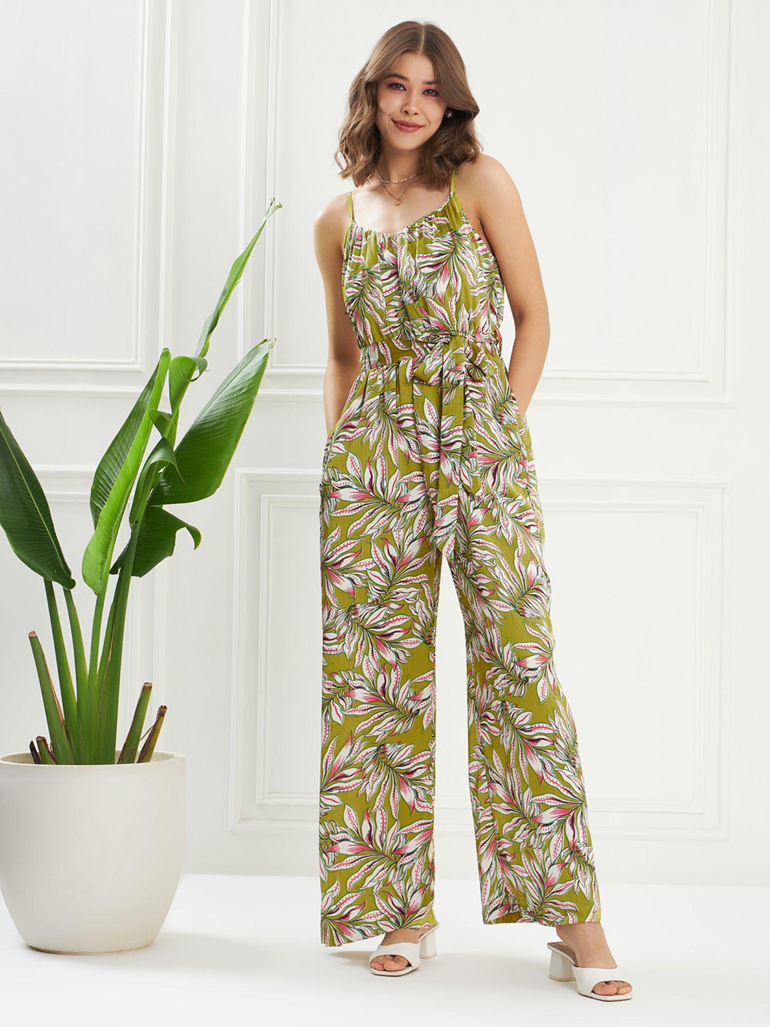 strappy belted jumpsuit (set of 2)