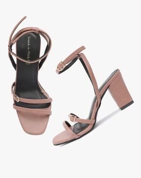 strappy chunky-heeled sandals with ankle loop