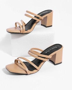 strappy chunky heeled sandals