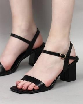 strappy chunky heeled sandals