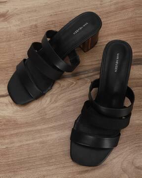 strappy chunky heeled sandals