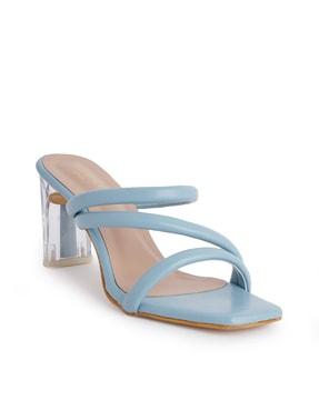 strappy chunky heeled sandals