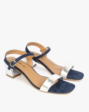 strappy chunky heels with buckle fastening