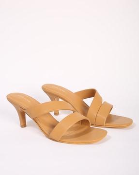 strappy cone-heeled sandals