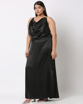 strappy cowl-neck gown