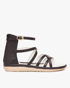 strappy d'orsay flat sandals with ankle loop