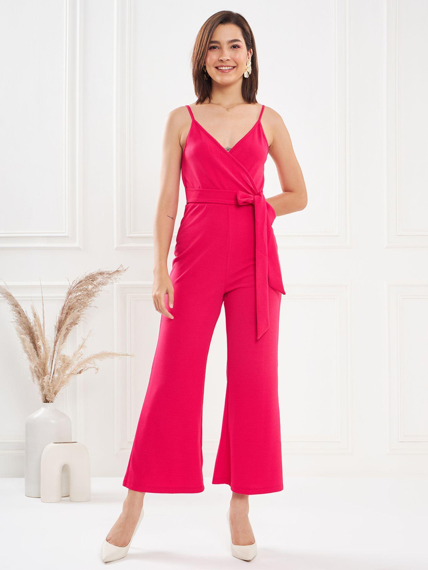 strappy front wrap jumpsuit