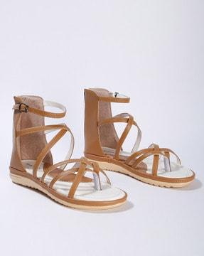 strappy gladiators with zip closure