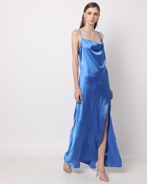 strappy gown with side slit