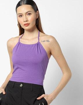 strappy halter-neck top