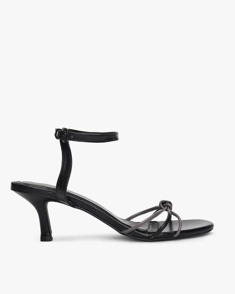 strappy heeled sandals with ankle loop