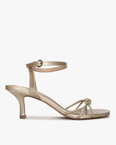 strappy heeled sandals with ankle loop