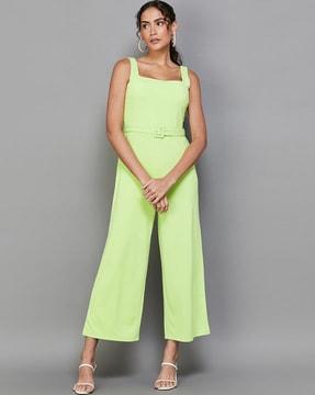 strappy jumpsuit with belt & insert pockets