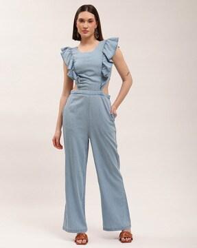 strappy jumpsuit with wait cut-outs
