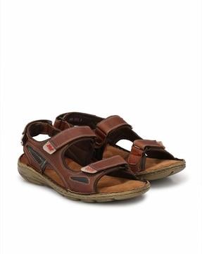 strappy leather slip-on sandals