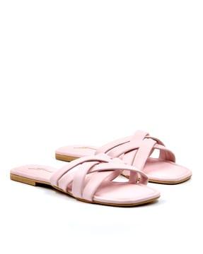 strappy open-toe flat sandals