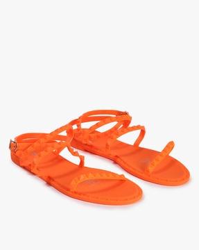 strappy sandals with buckle fastening